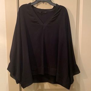 Zara long-sleeve black blouse